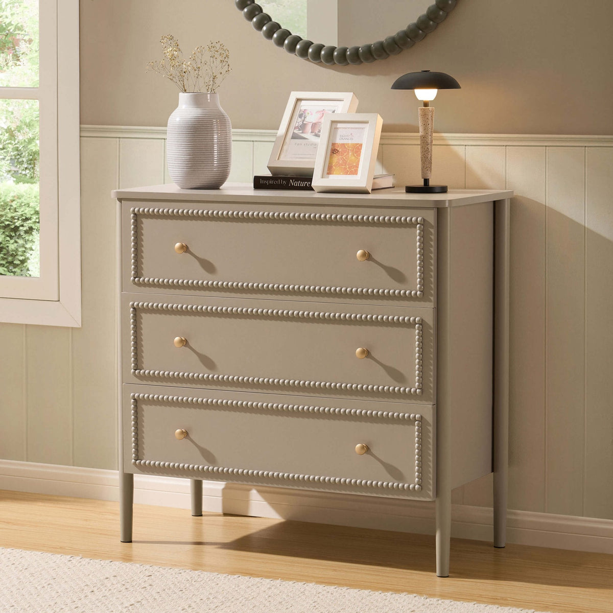 Posy Bobbin 3 Drawer Chest - Taupe