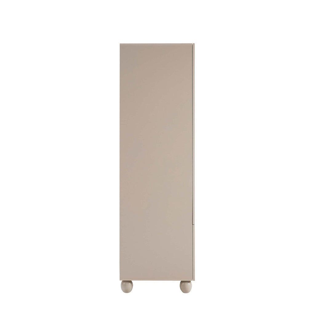 Rachel Arch Front 2 Door Wardrobe with Drawer - Taupe