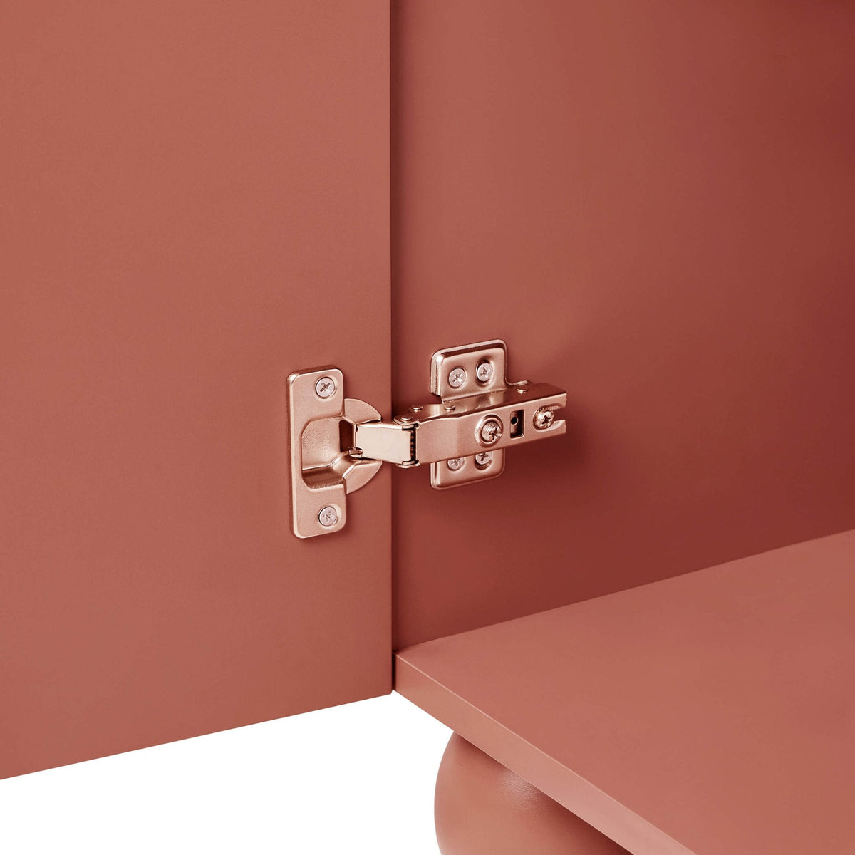 Rachel Arch Front 2 Door Wardrobe with Drawer - Terracotta