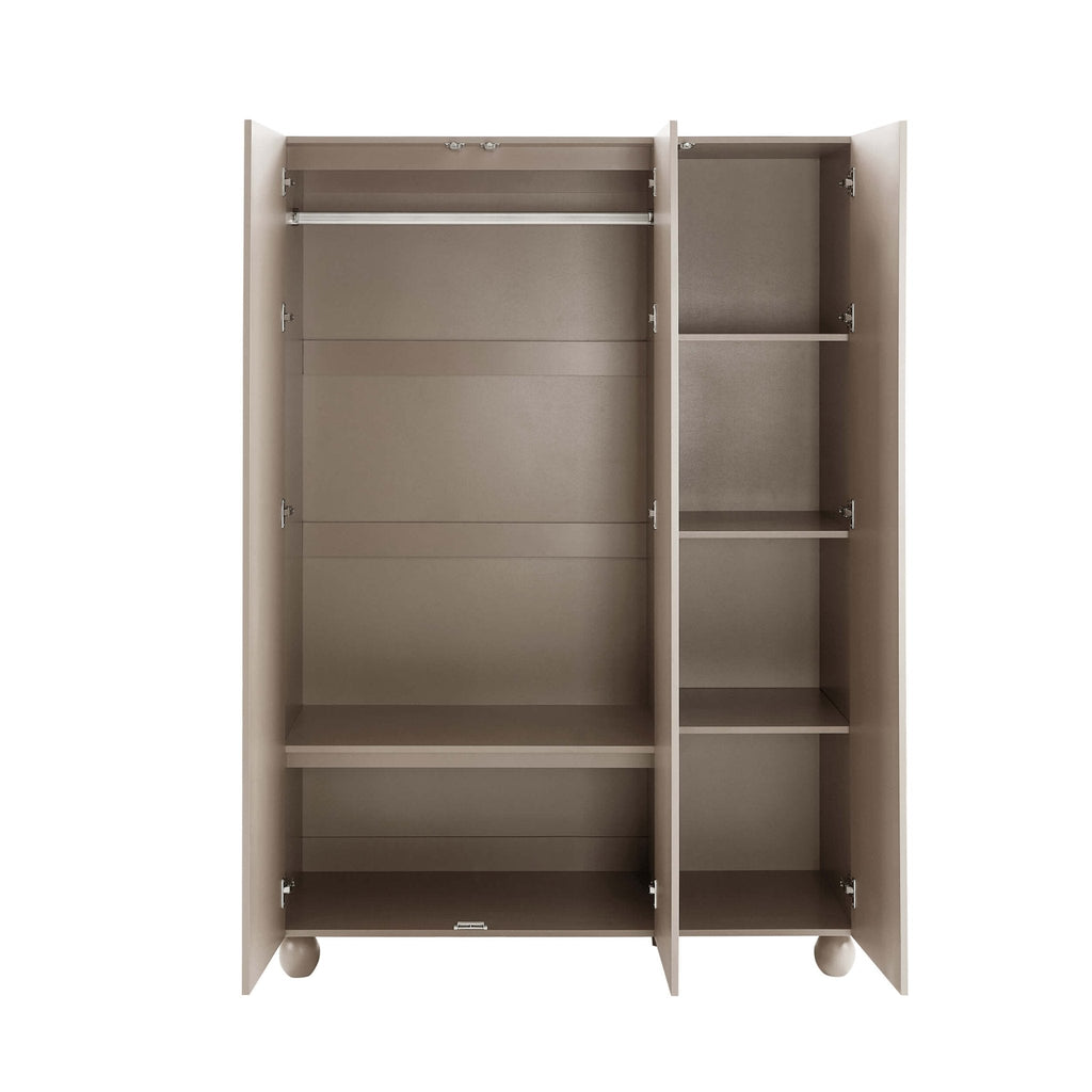 Rachel Arch Front 3 Door Wardrobe - Taupe