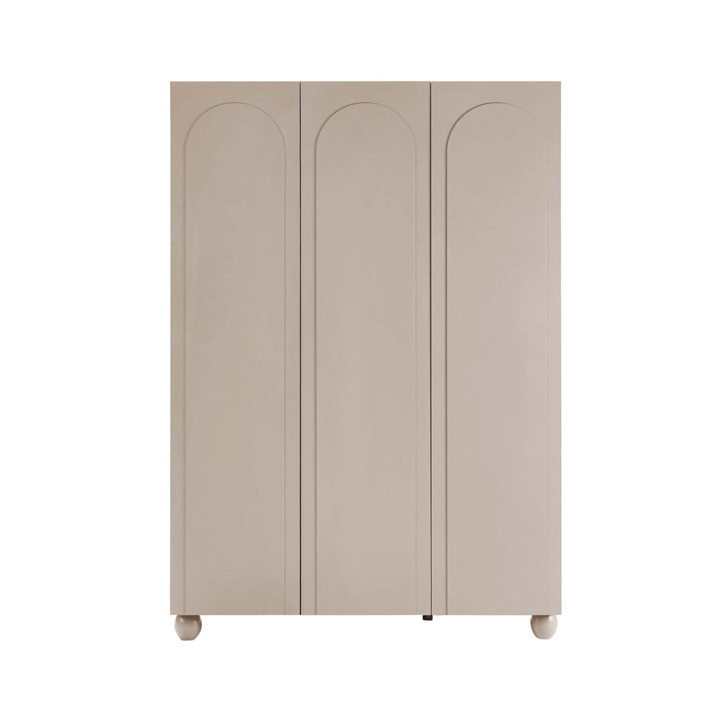Rachel Arch Front 3 Door Wardrobe - Taupe