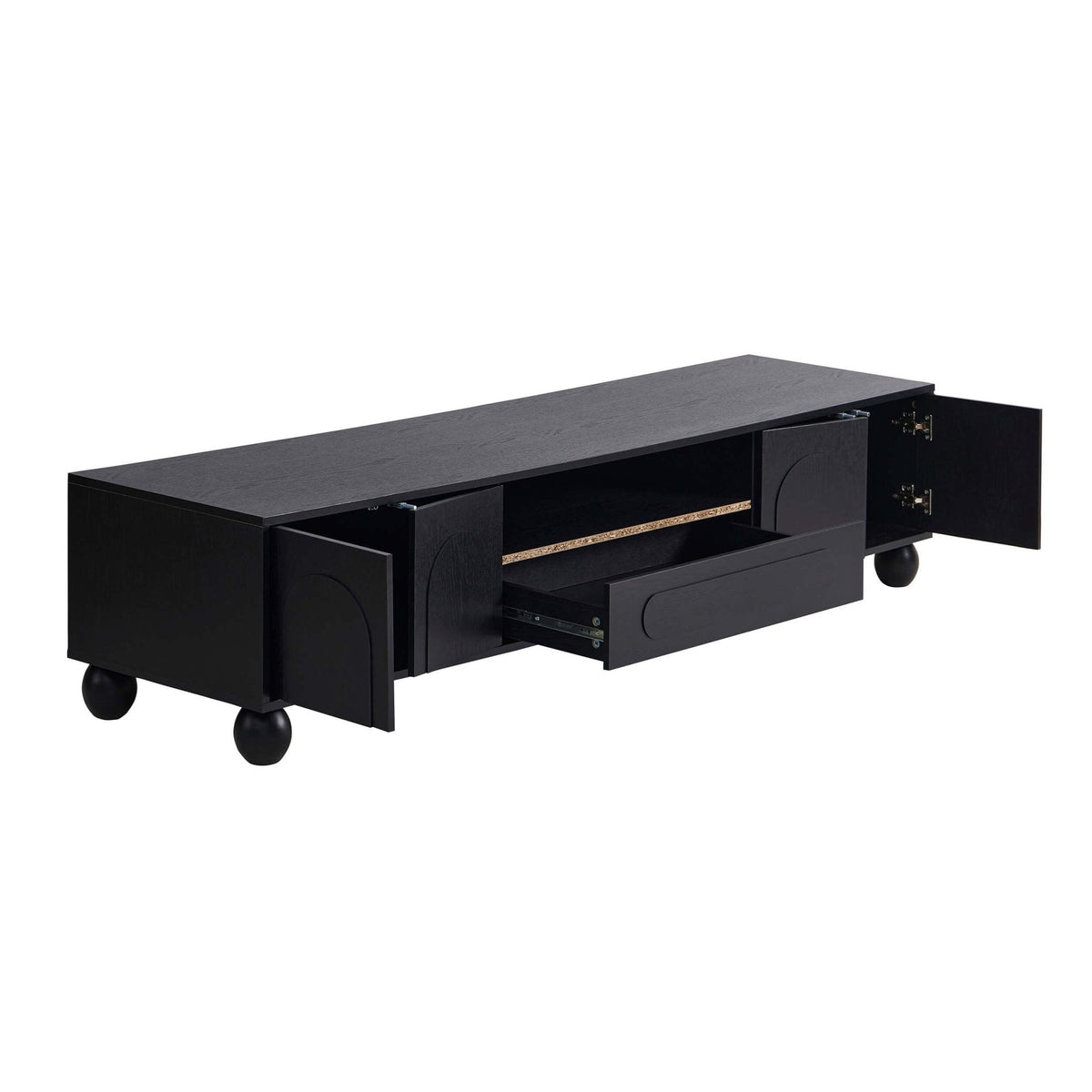 Rachel Arch Front Tv Unit for TVs up to 75"- Black