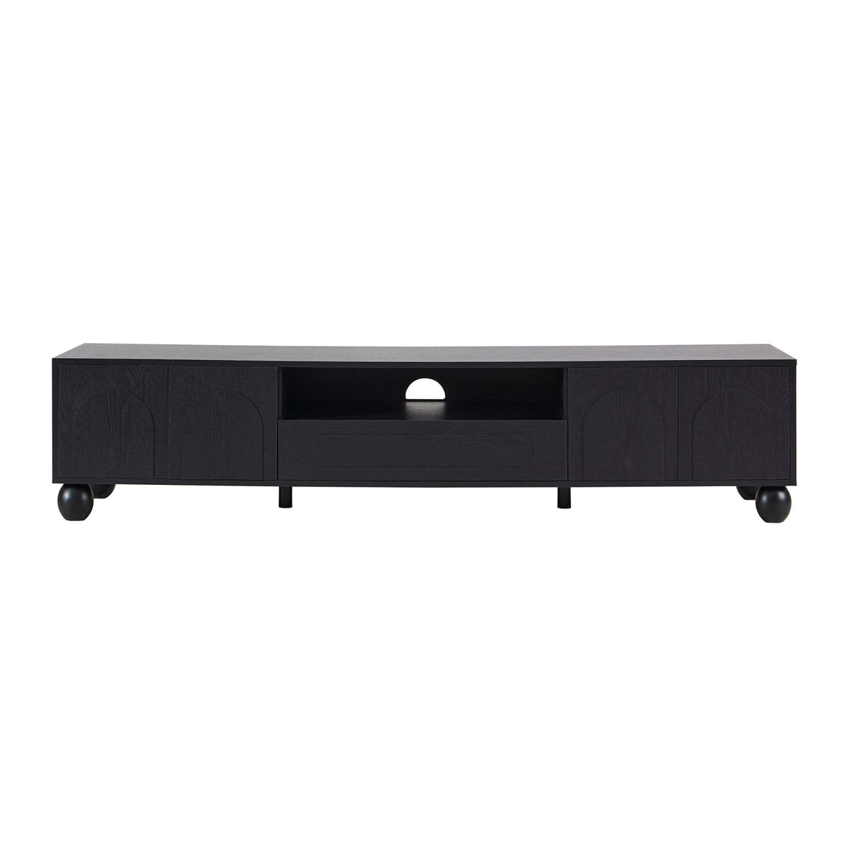 Rachel Arch Front Tv Unit for TVs up to 75"- Black
