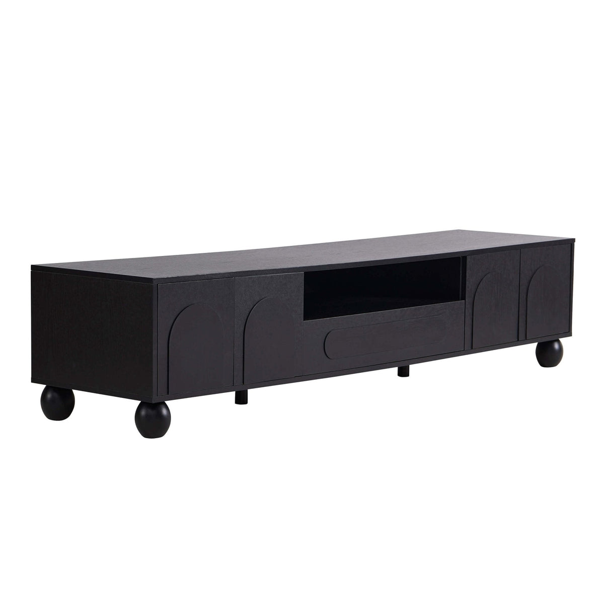 Rachel Arch Front Tv Unit for TVs up to 75"- Black
