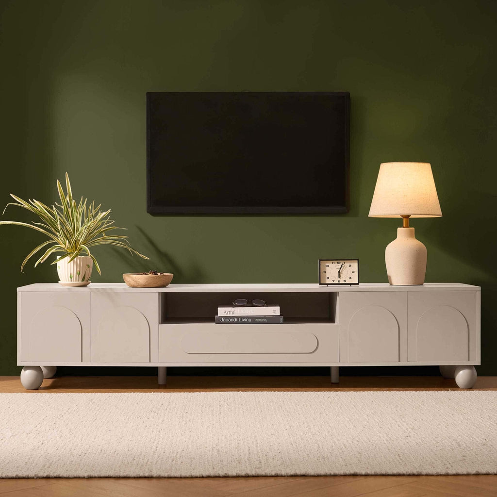 Rachel Arch Front Tv Unit for TVs up to 75" - Taupe