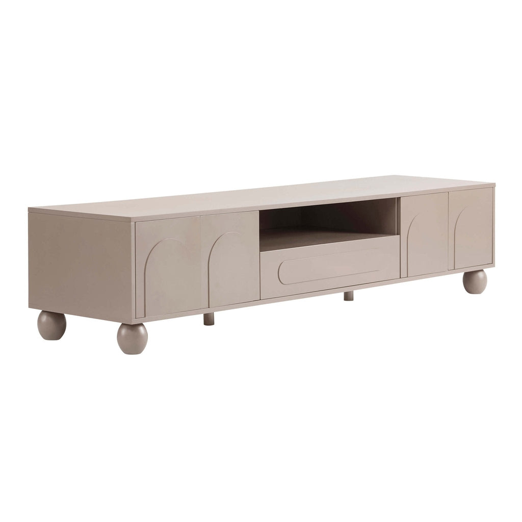 Rachel Arch Front Tv Unit for TVs up to 75" - Taupe