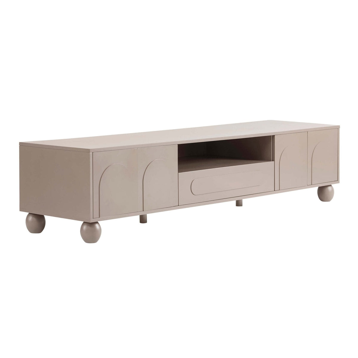 Rachel Arch Front Tv Unit for TVs up to 75" - Taupe