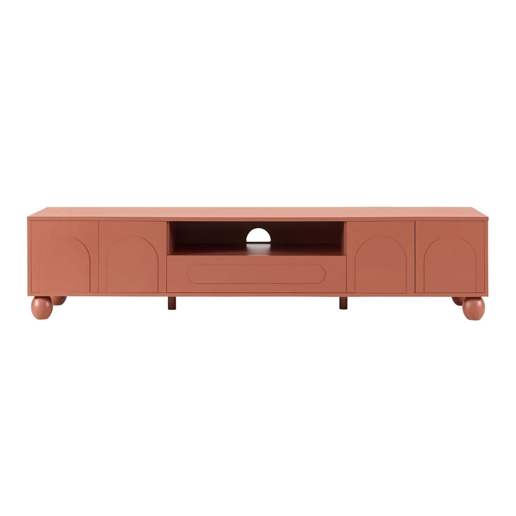 Rachel Arch Front Tv Unit for TVs up to 75"-Terracotta