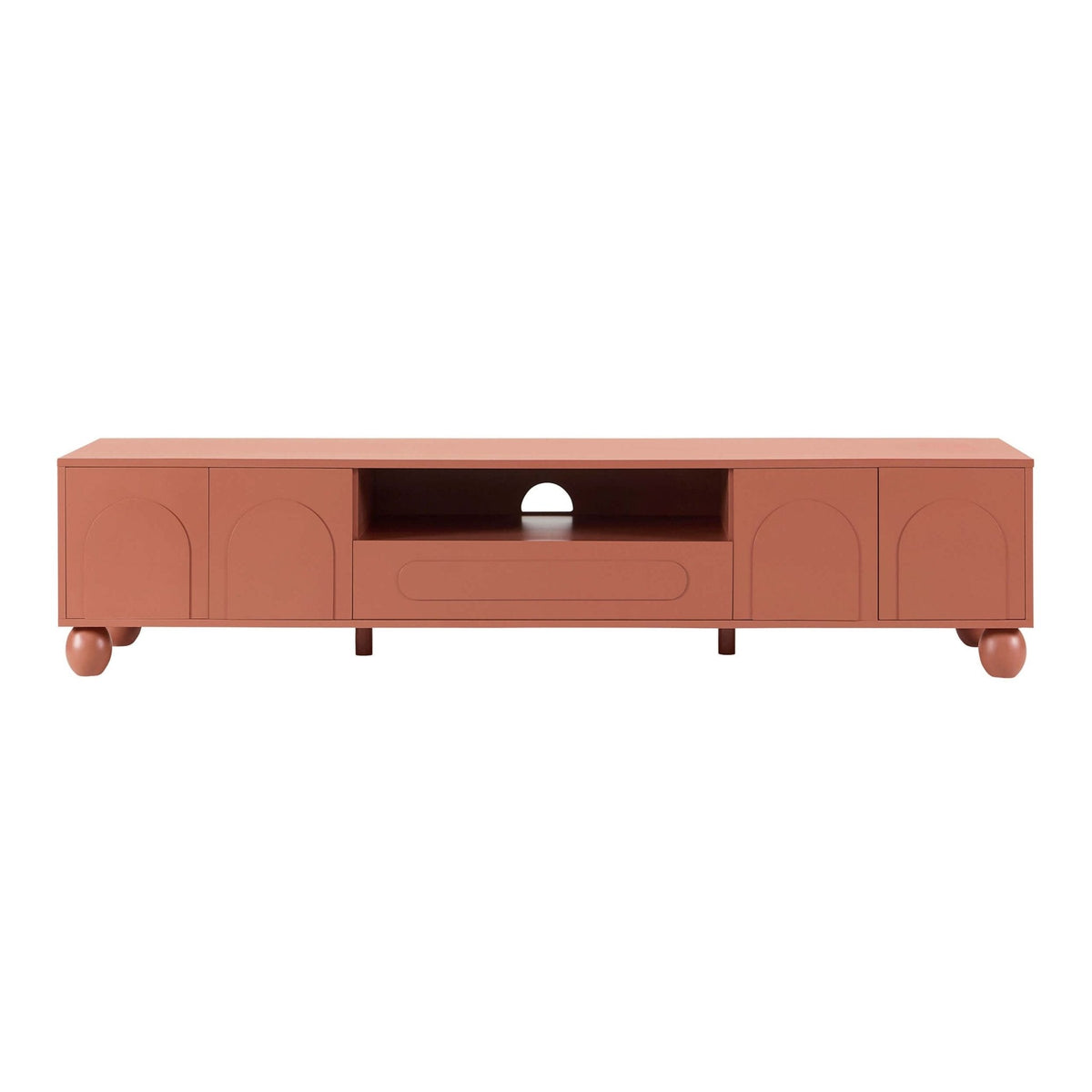 Rachel Arch Front Tv Unit for TVs up to 75"-Terracotta