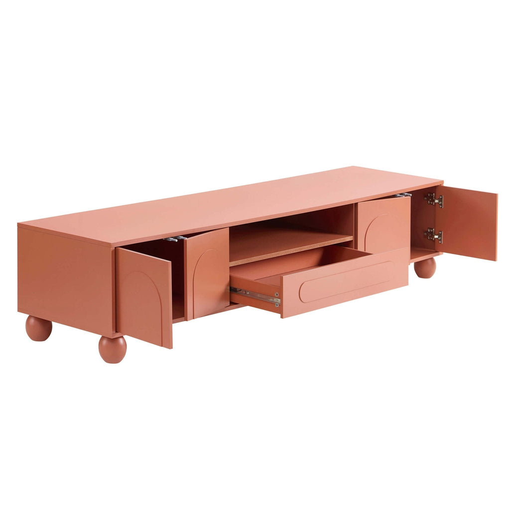 Rachel Arch Front Tv Unit for TVs up to 75"-Terracotta