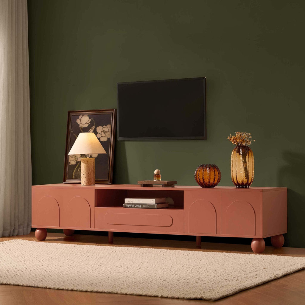 Rachel Arch Front Tv Unit for TVs up to 75"-Terracotta