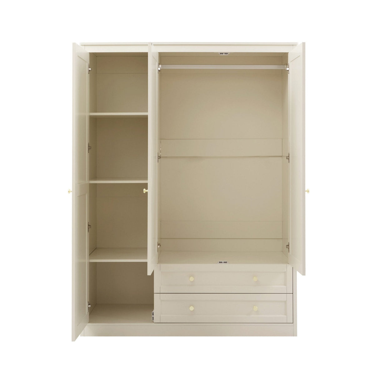 Ruby 3 Door Wardrobe with Drawers - Cream