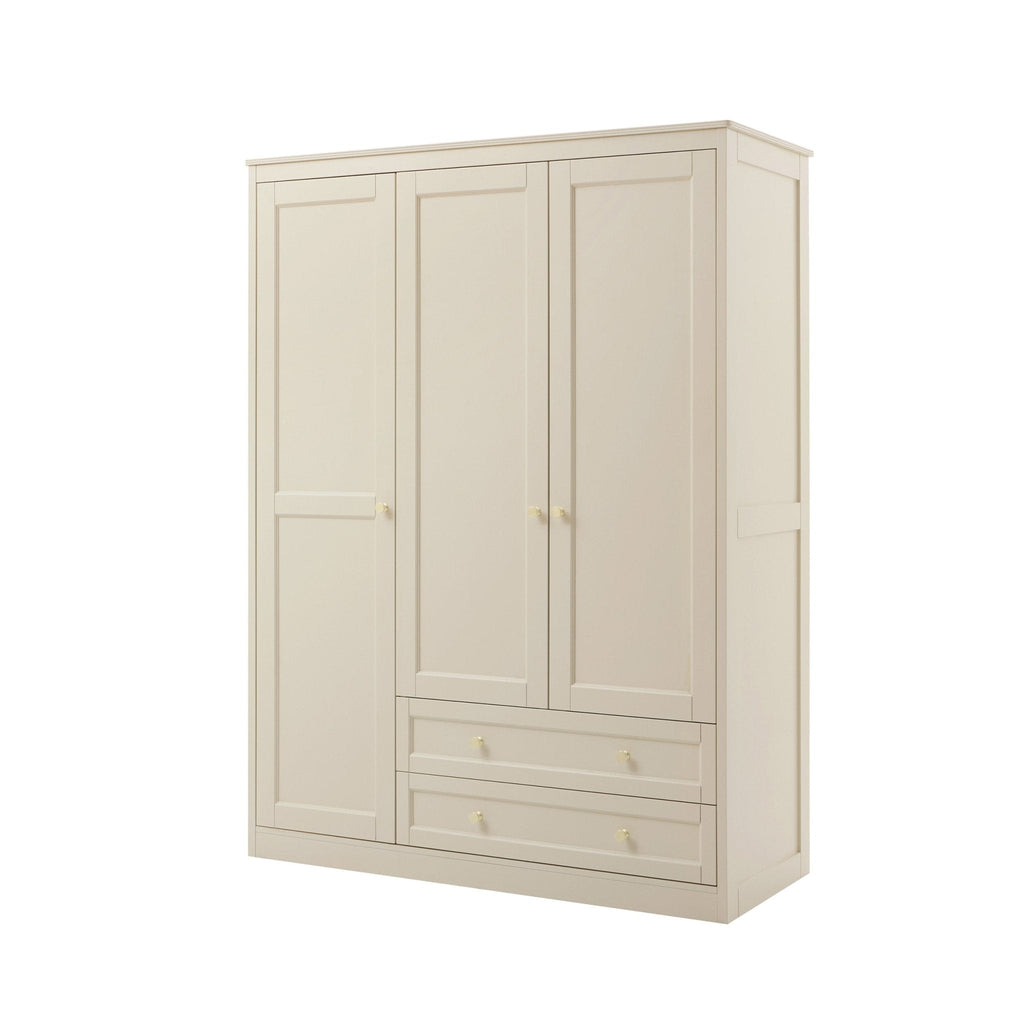 Ruby 3 Door Wardrobe with Drawers - Cream