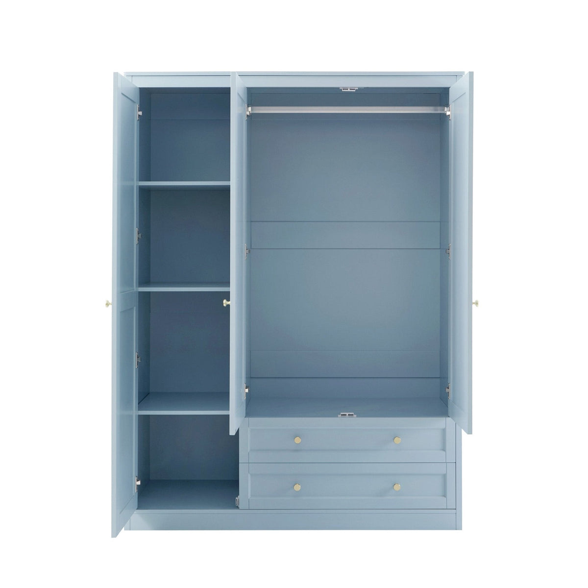 Ruby 3 Door Wardrobe with Drawers - Sky Blue