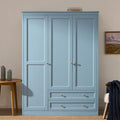 Ruby 3 Door Wardrobe with Drawers - Sky Blue