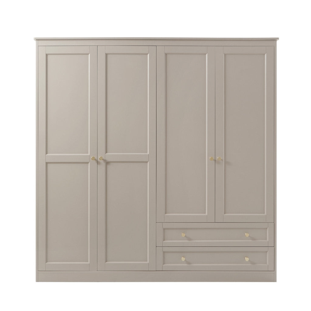 Ruby 4 Door Wardrobe with Drawers - Taupe