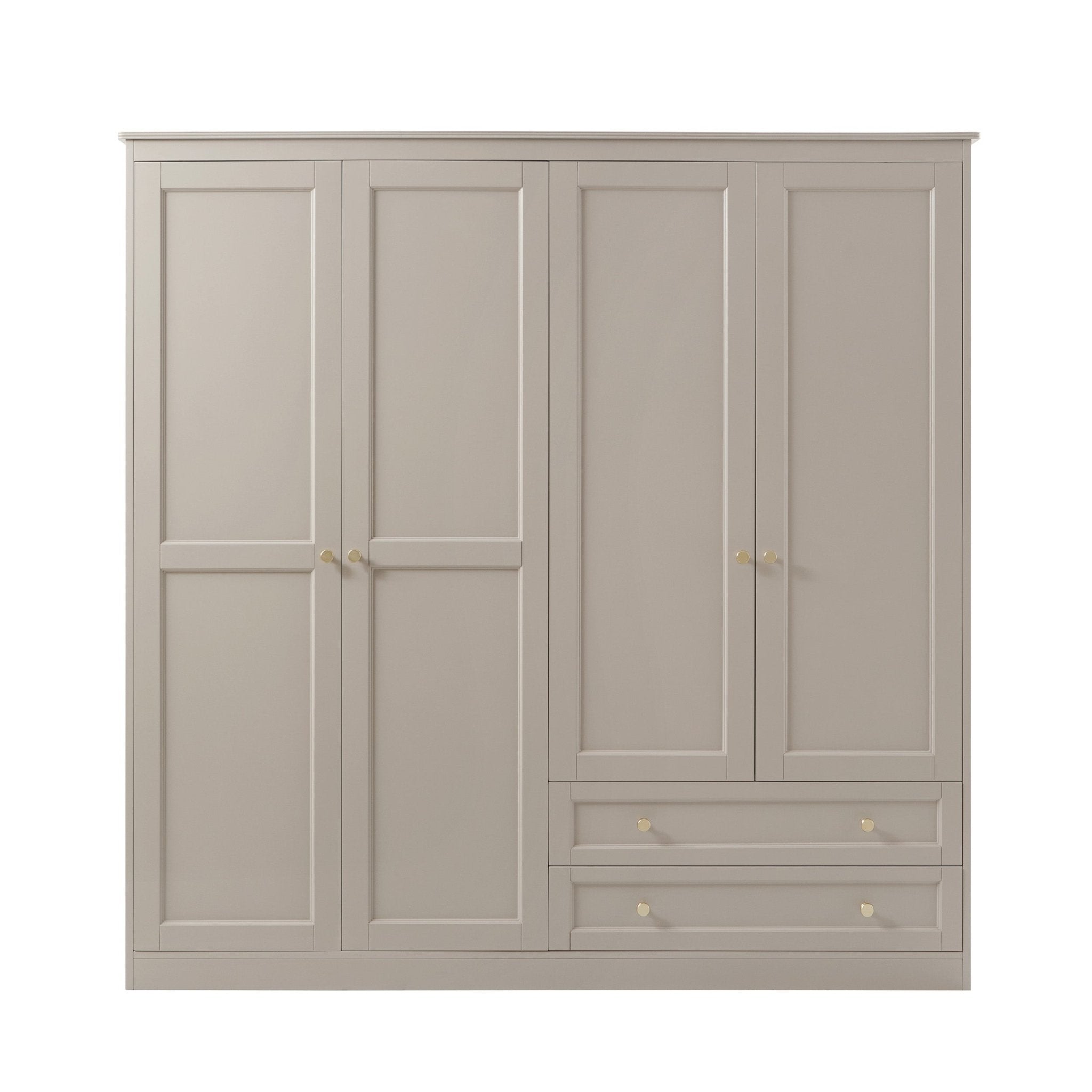 Ruby 4 Door Wardrobe with Drawers - Taupe