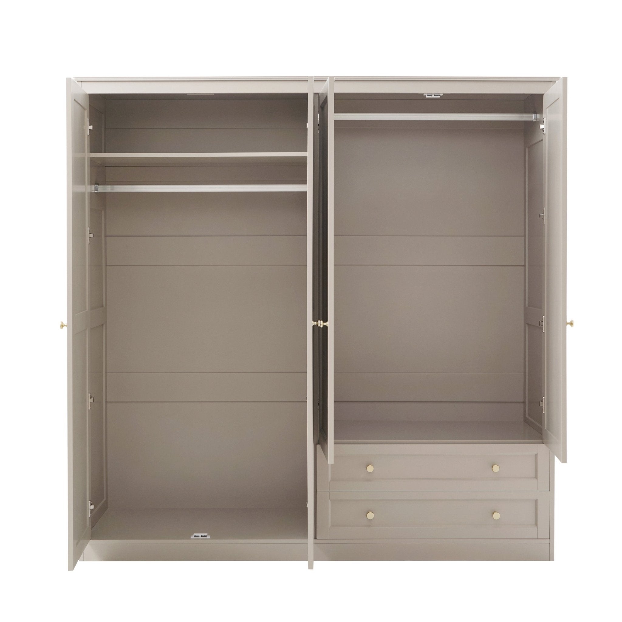 Ruby 4 Door Wardrobe with Drawers - Taupe