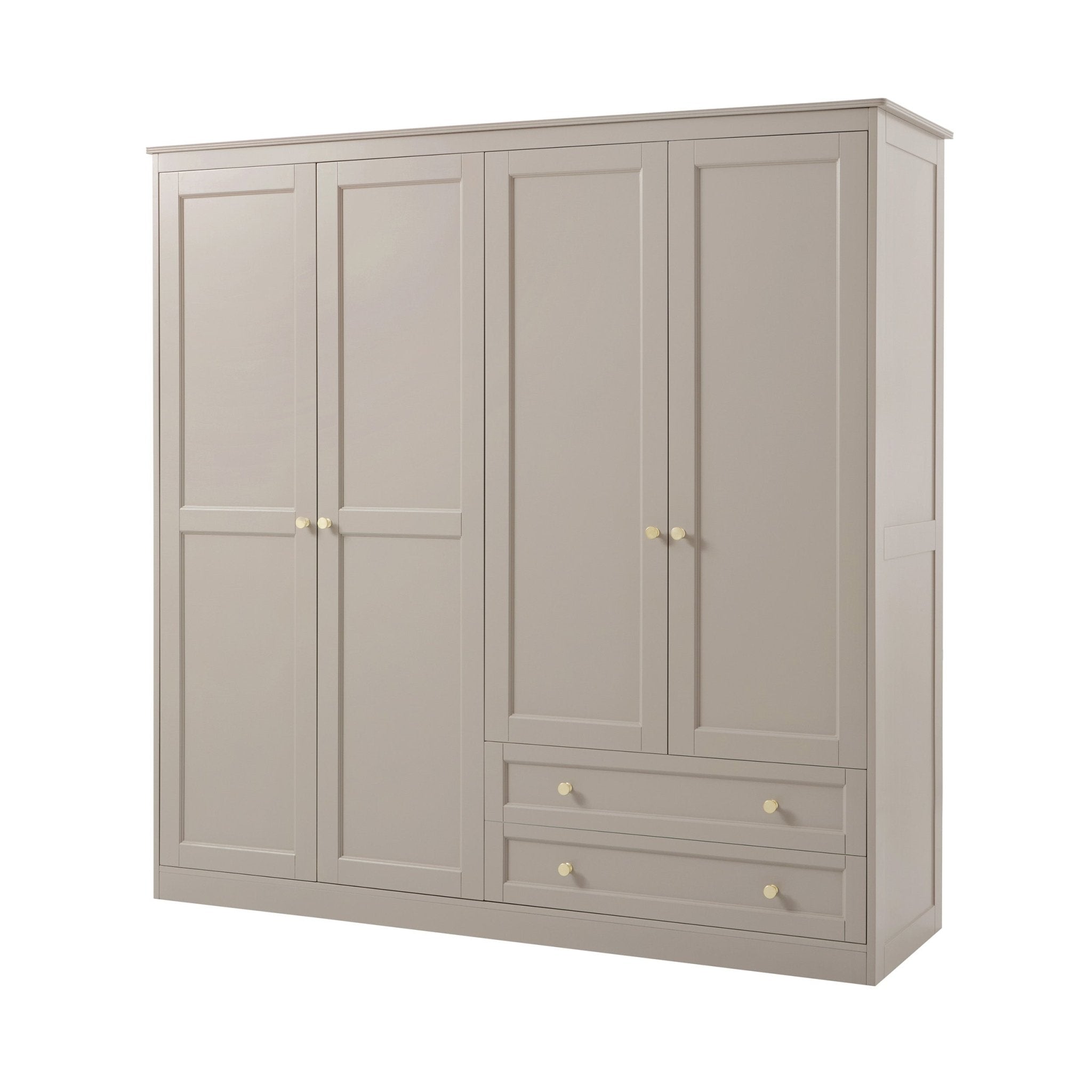 Ruby 4 Door Wardrobe with Drawers - Taupe