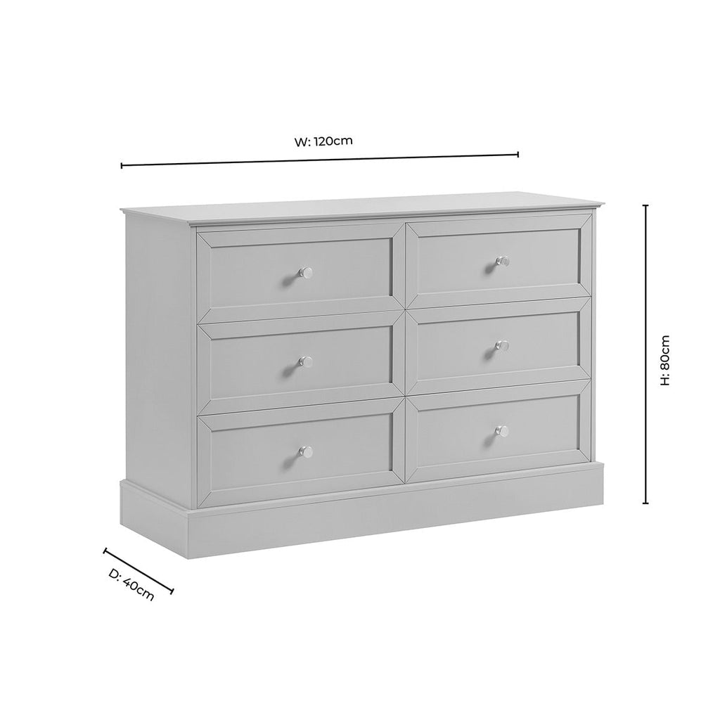 Ruby 6 Drawer Chest - Cream