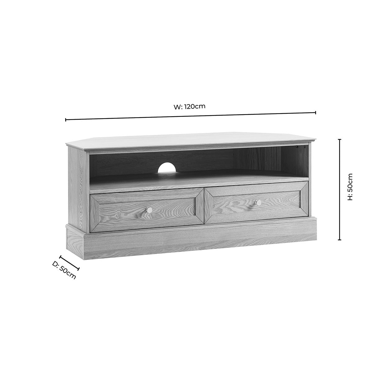 Ruby Corner TV Unit for TVs up to 55"- Light Wood