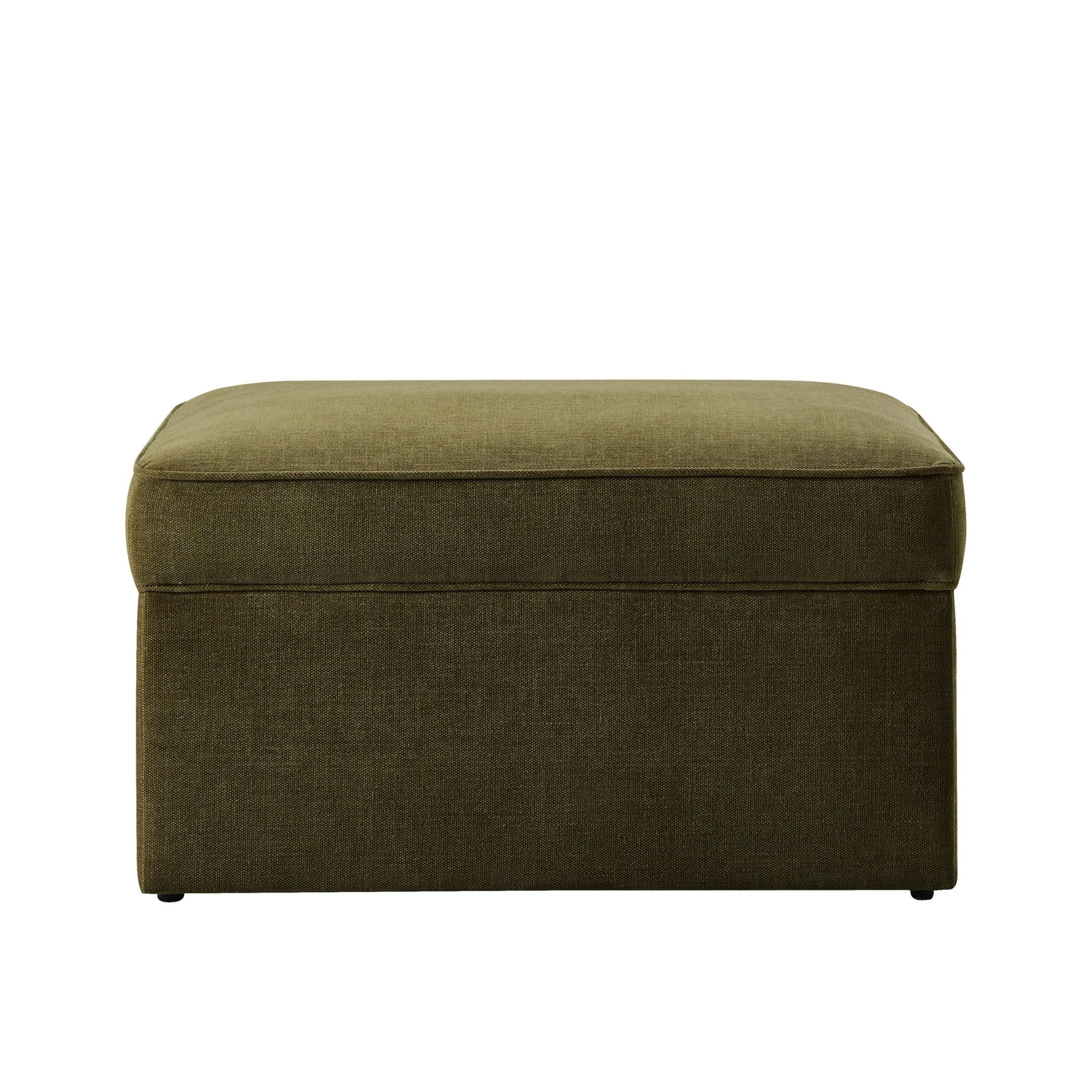 Soho Ottoman Storage Pouffe - Chenille Olive