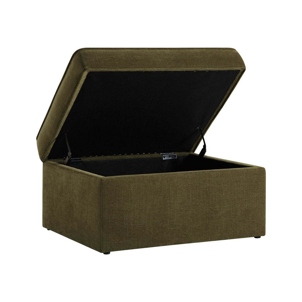 Soho Ottoman Storage Pouffe - Chenille Olive