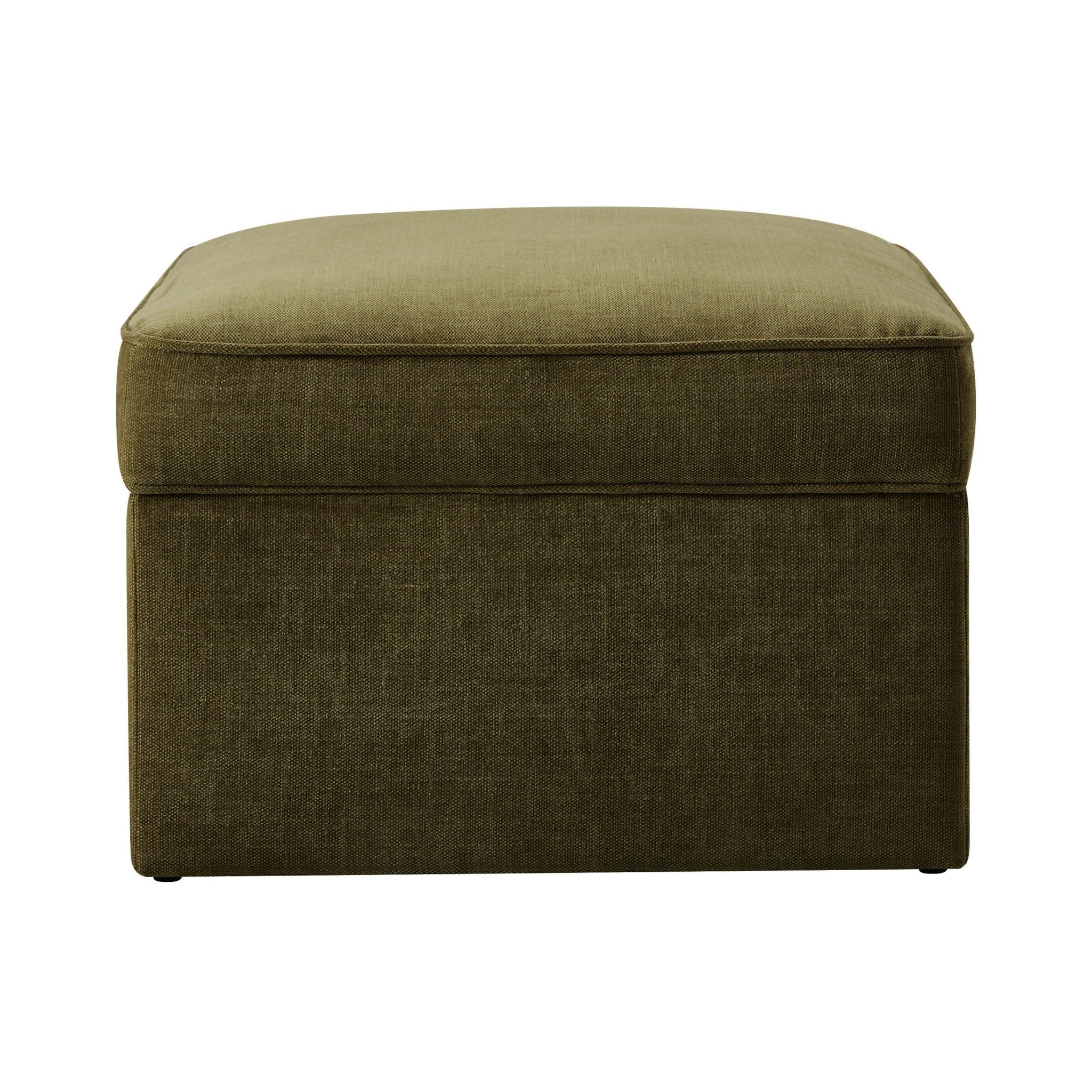 Soho Ottoman Storage Pouffe - Chenille Olive