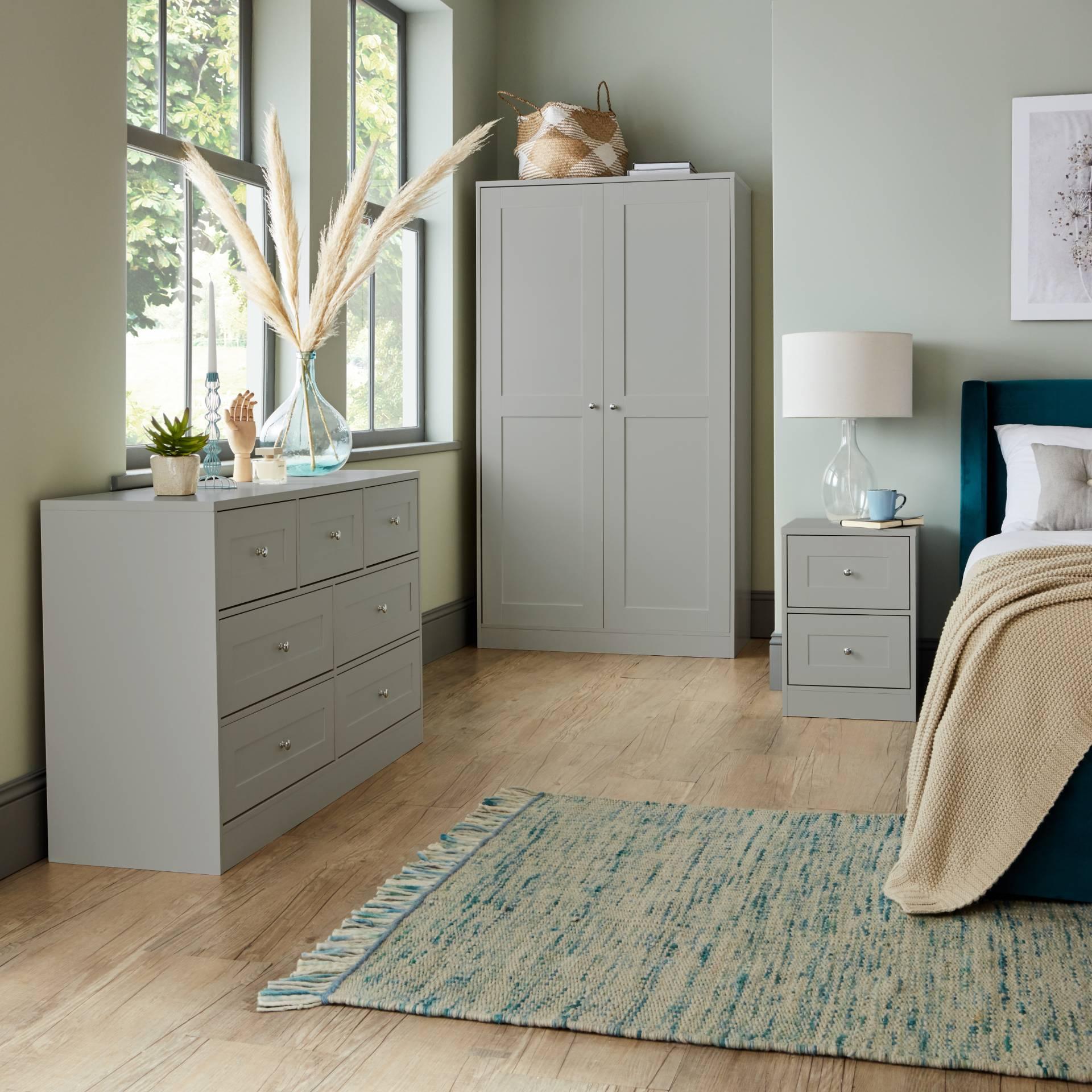Stevie Double Wardrobe - Grey