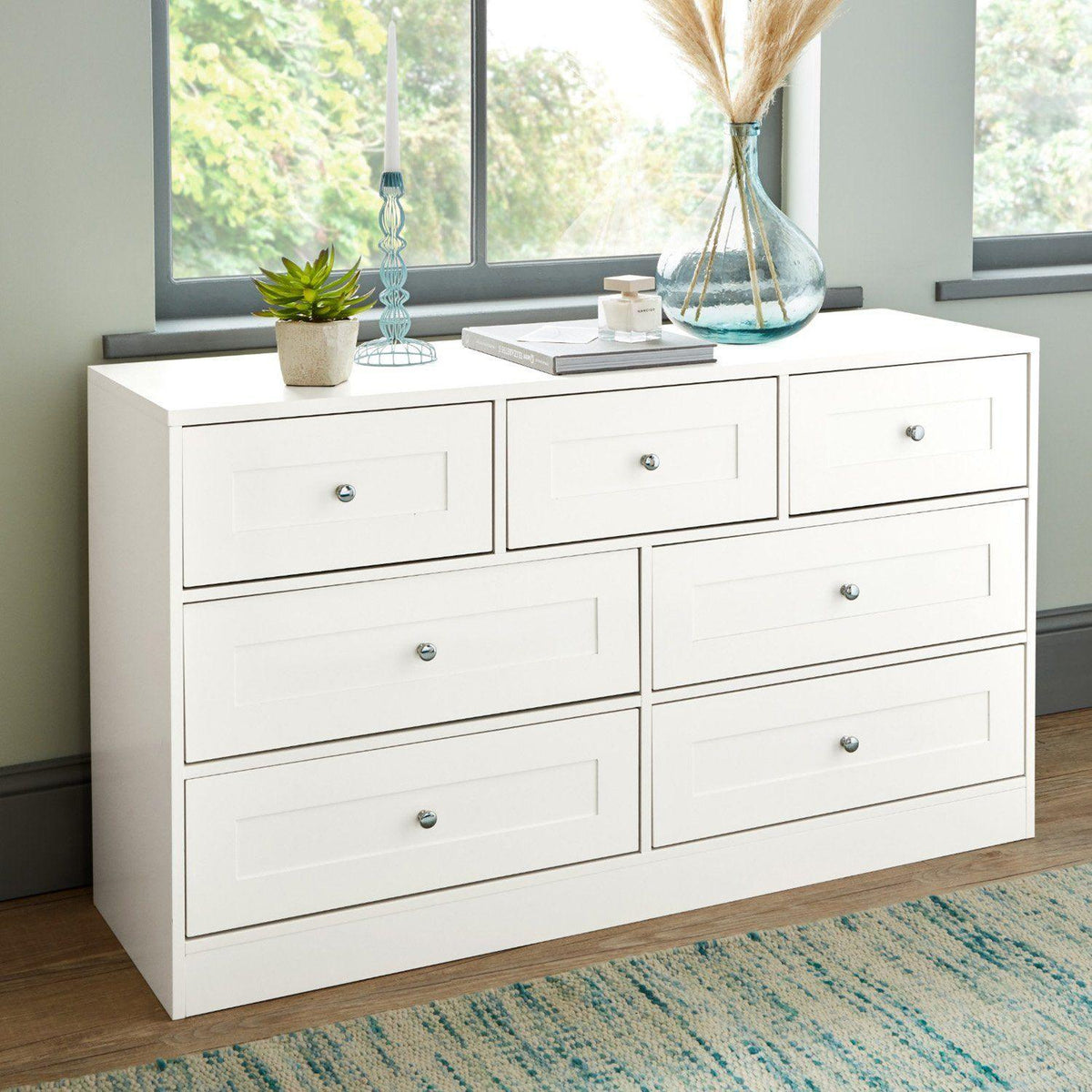 Stevie 7 Drawer Chest of Drawers - White