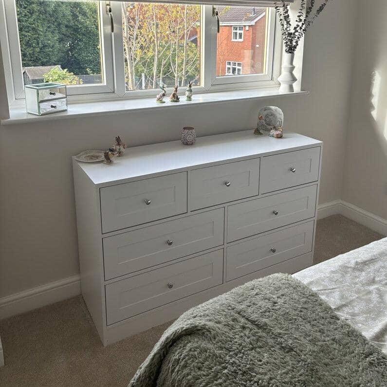 Stevie 7 Drawer Chest of Drawers - White