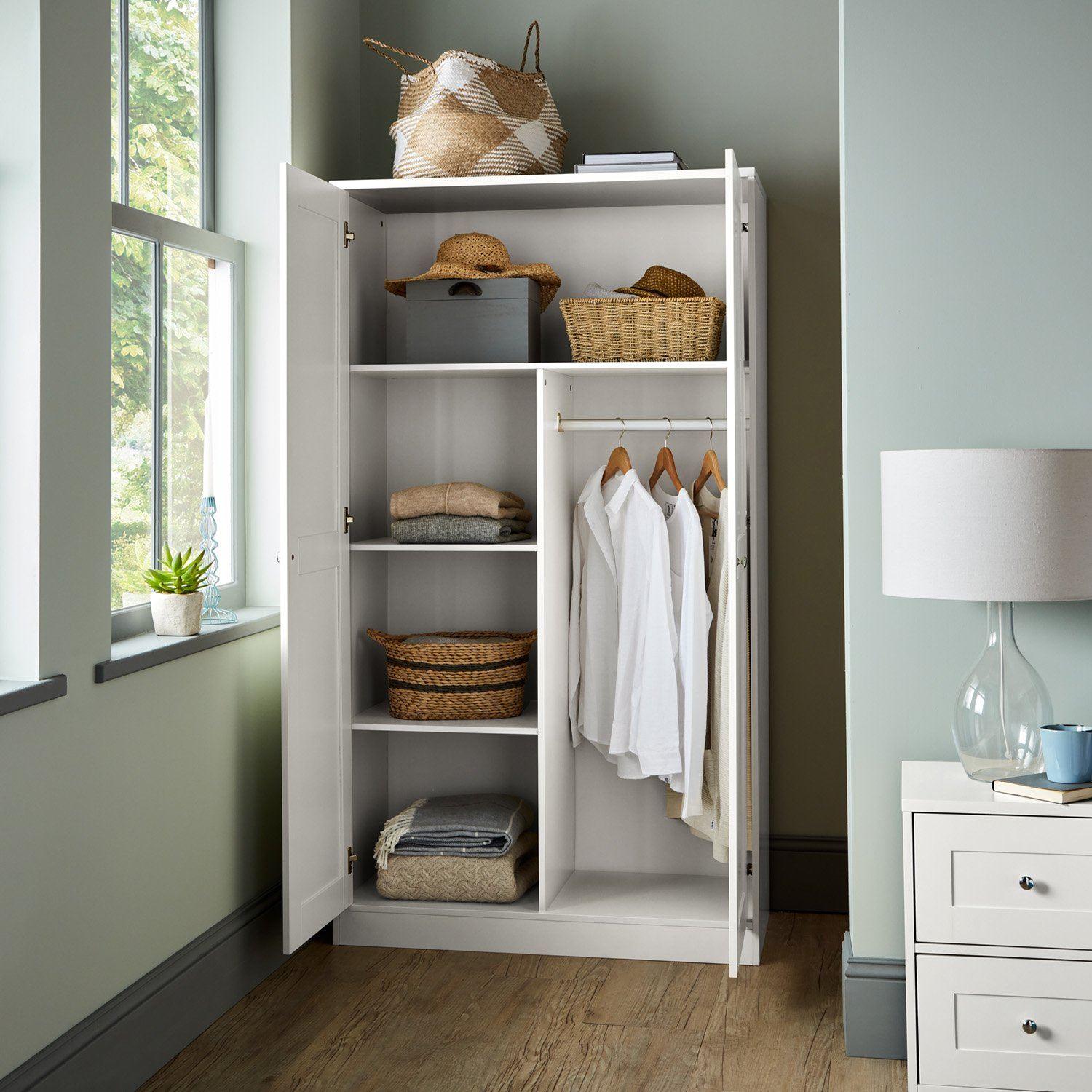 Stevie Double Wardrobe - White