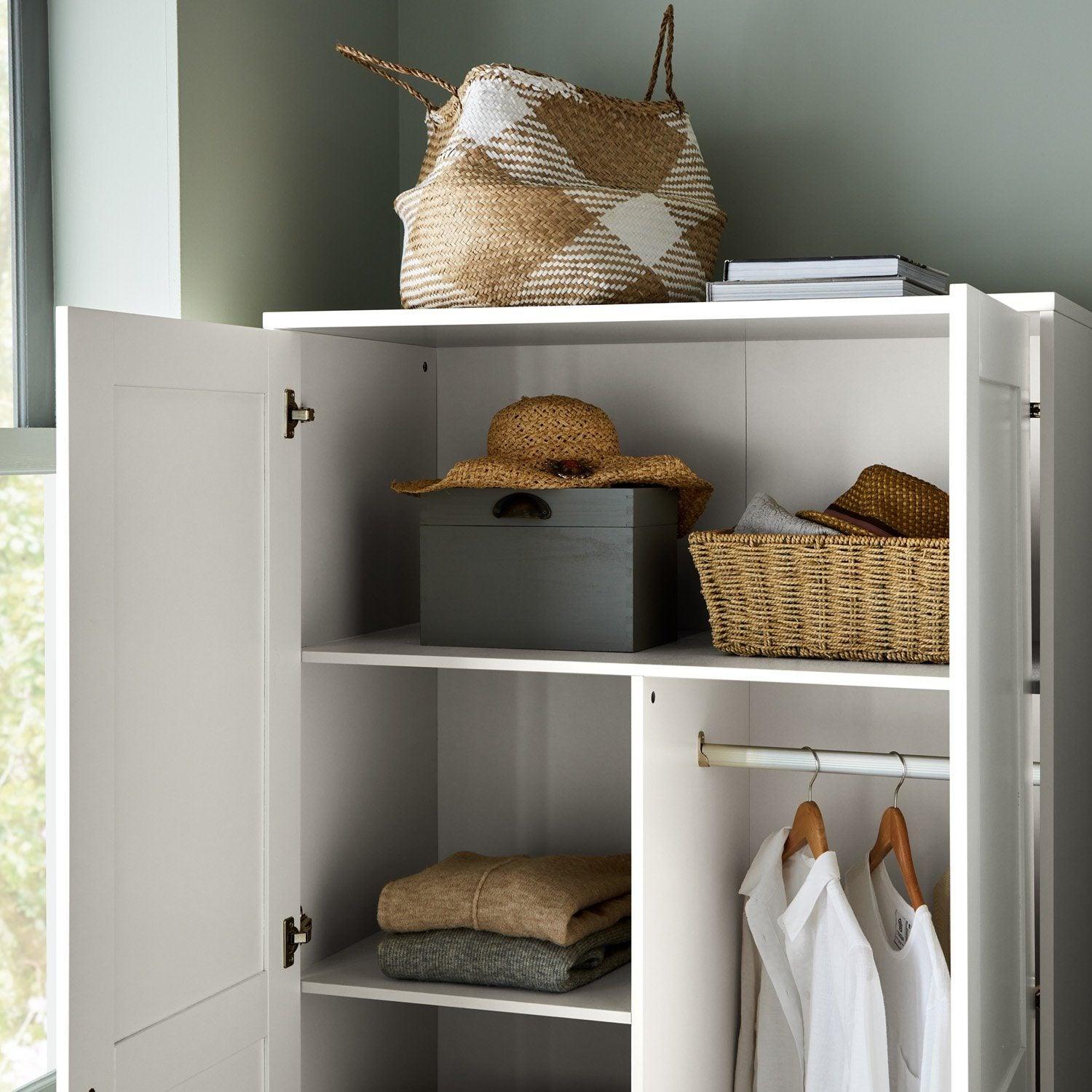Stevie Double Wardrobe - White
