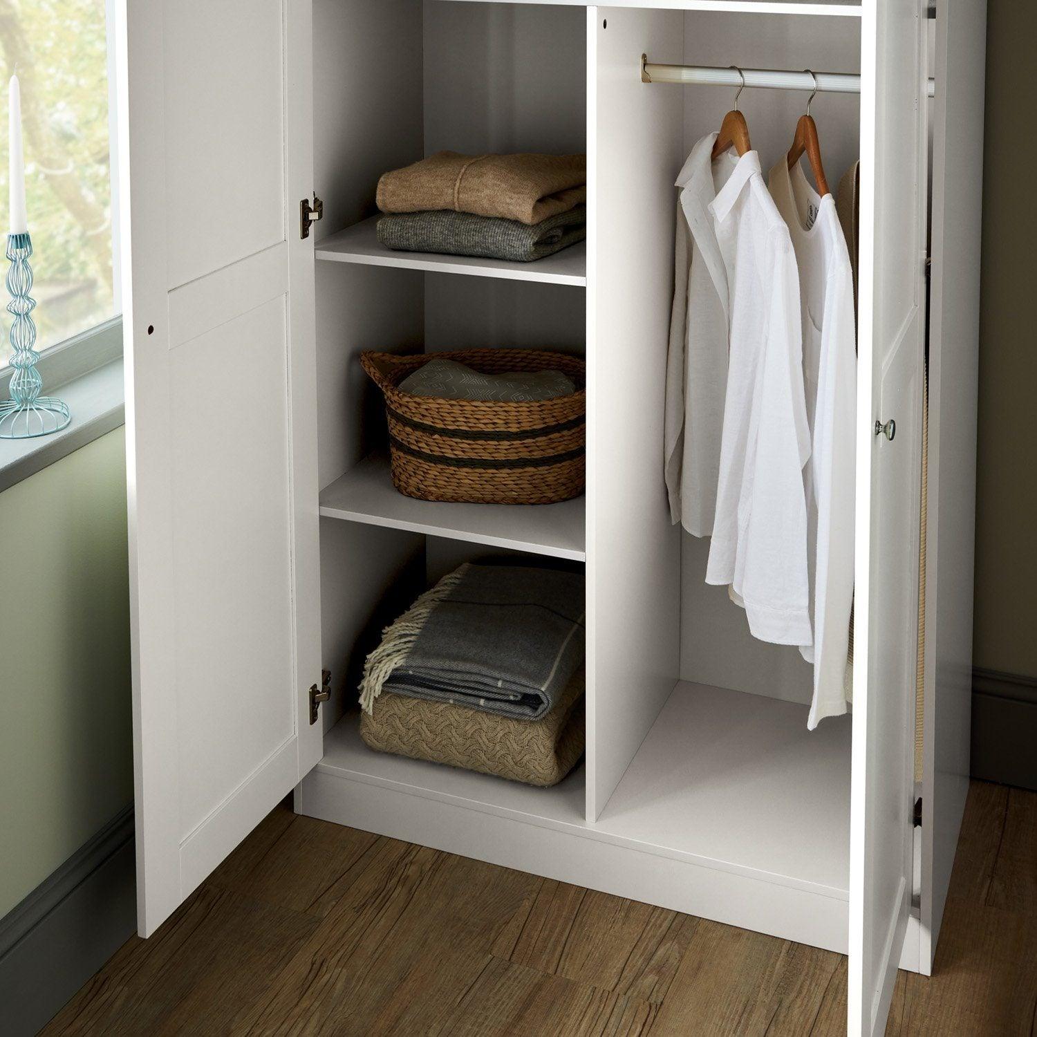 Stevie Double Wardrobe - White