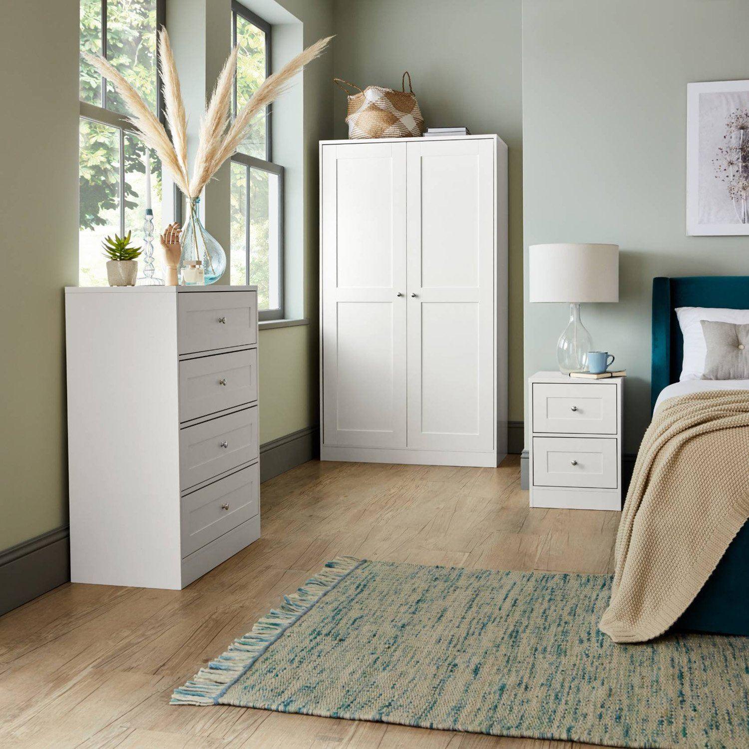 Stevie Double Wardrobe - White