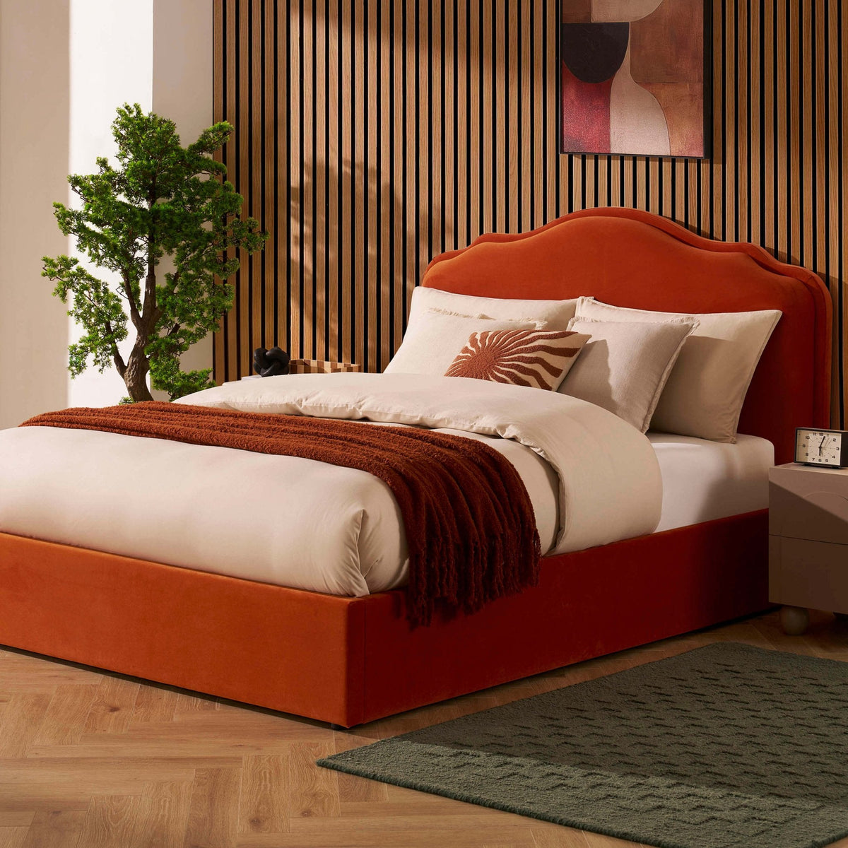 Wiltshire Ottoman Storage Bed - Bright Orange