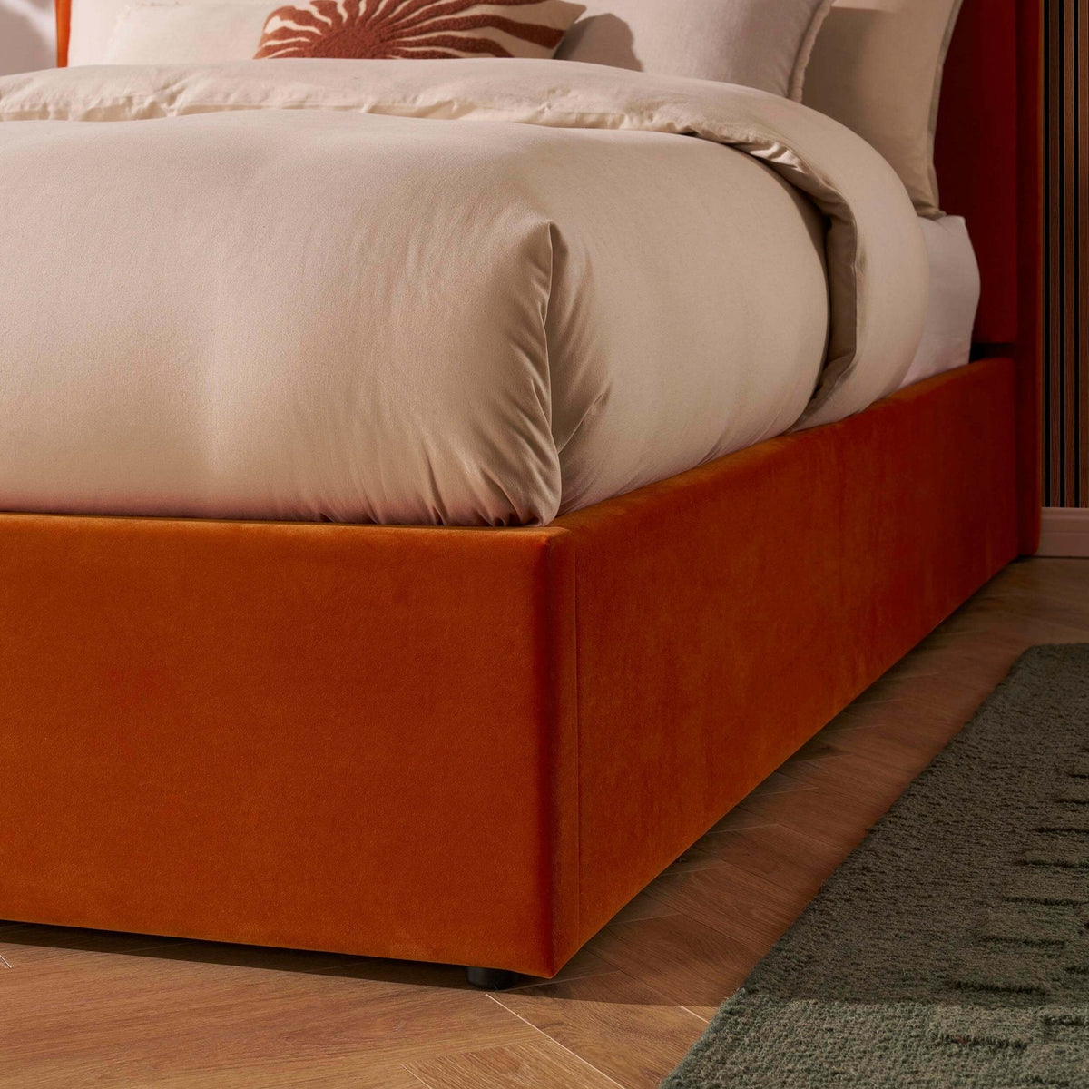 Wiltshire Ottoman Storage Bed - Bright Orange
