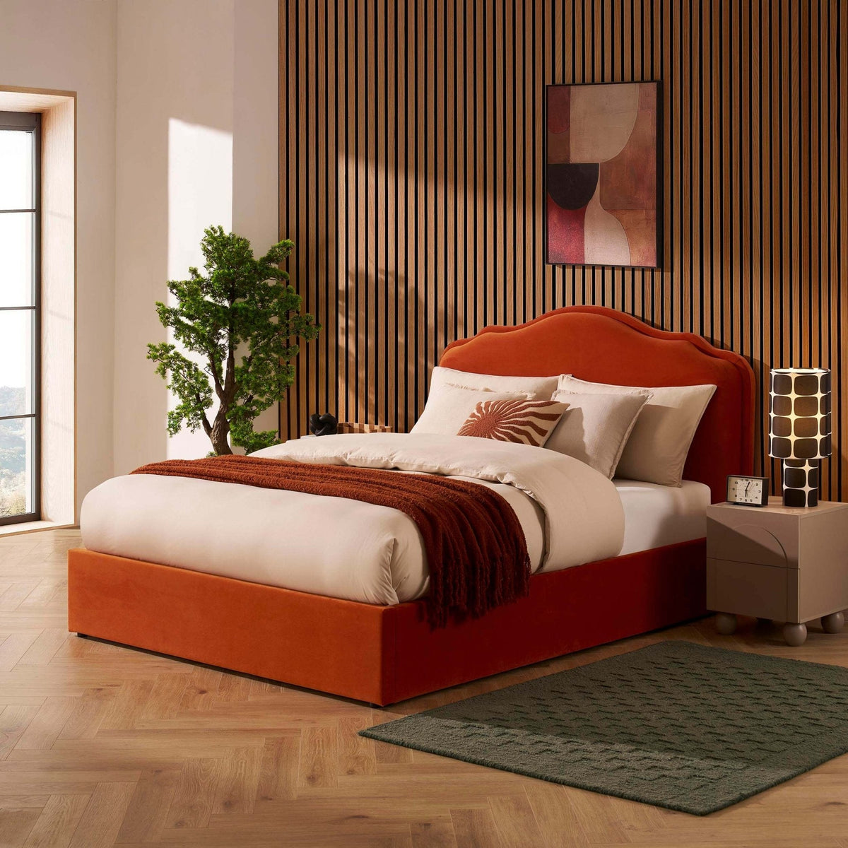 Wiltshire Ottoman Storage Bed - Bright Orange