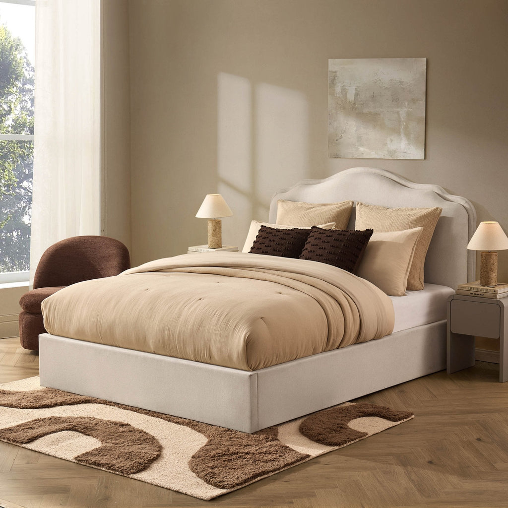 Wiltshire Ottoman Storage Bed - Cream Linen