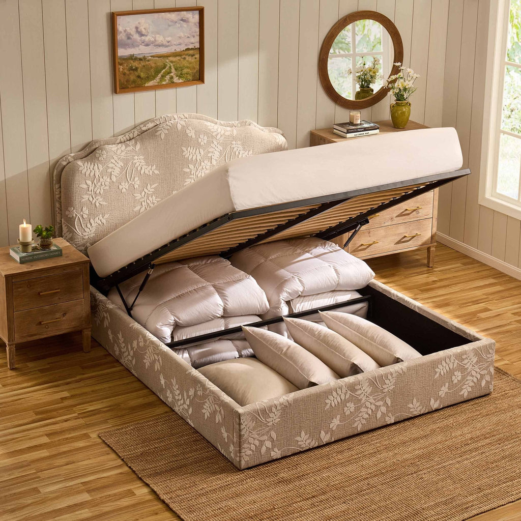Wiltshire Ottoman Storage Bed - Jacquard Floral